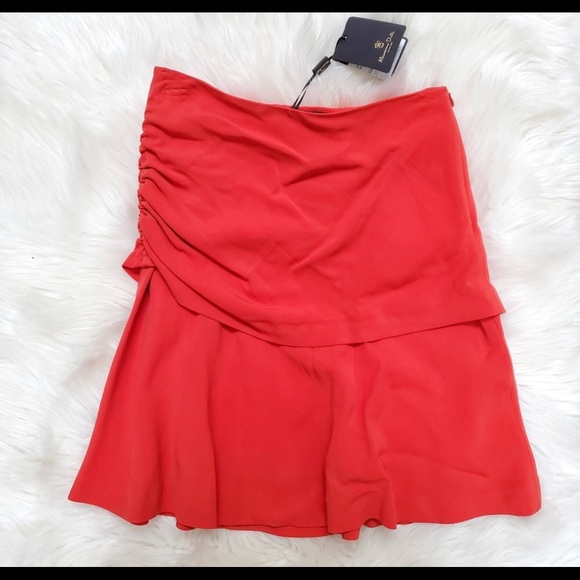 Massimo Dutti coral flare scrunch skirt NWT - Picture 2 of 5